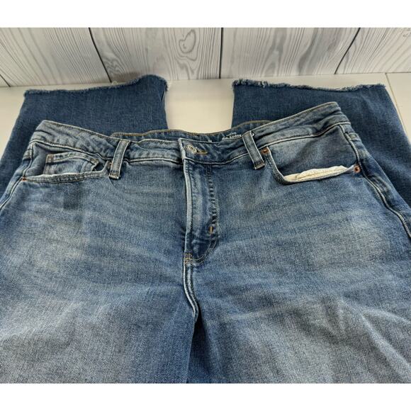 Old Navy High Rise O.G. Loose Jeans Cropped  Women's 14 Blue Secret Pockets - Picture 1 of 7
